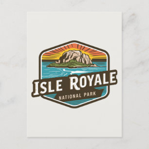 Isle Royale National Park Vintage Emblem Postkarte