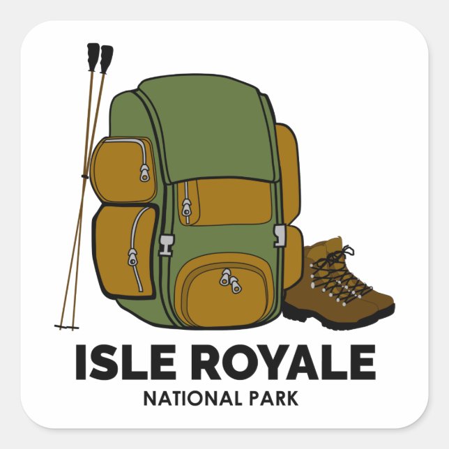 Isle Royale Nationalpark - Backpack Quadratischer Aufkleber (Vorderseite)