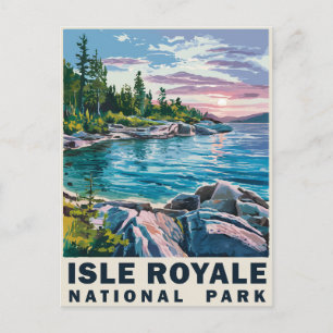 Isle Royale Nationalpark California Feiertagspostkarte