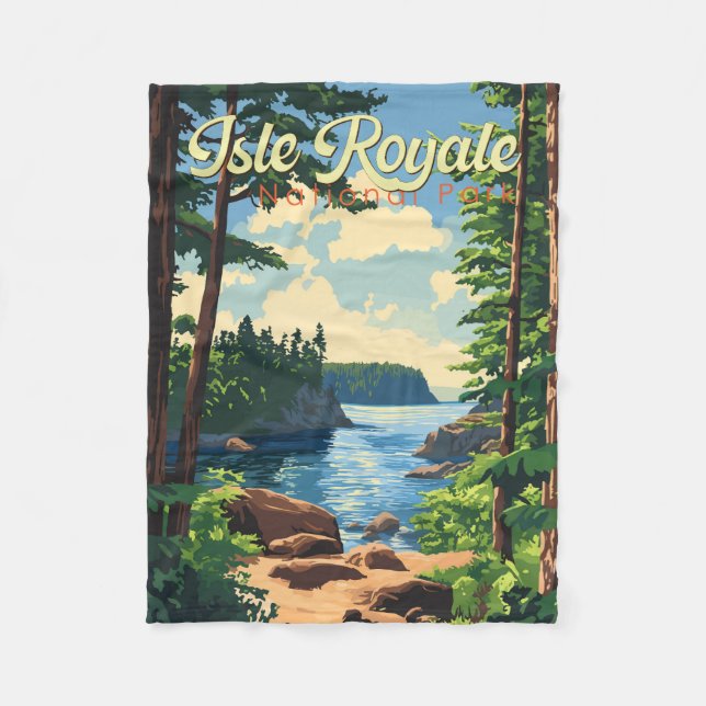 Isle Royale Nationalpark California Fleecedecke (Vorderseite)
