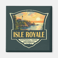 Isle Royale Nationalpark Illustration Retro Abzeic