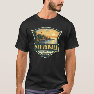 Isle Royale Nationalpark Illustration Retro Abzeic T-Shirt