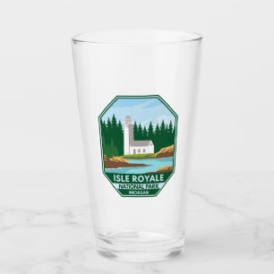 Isle Royale Nationalpark Lighthouse Retro Emblem Glas