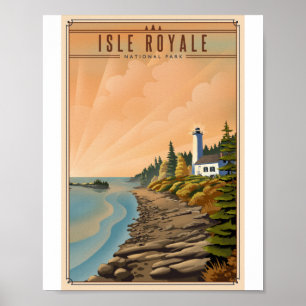 Isle Royale Nationalpark Litho Vacchini Gebäudes Poster