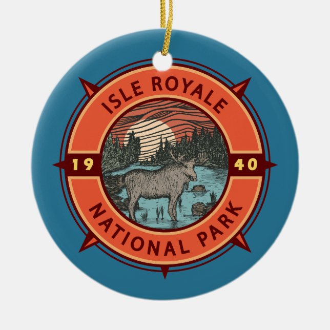 Isle Royale Nationalpark Locarno Keramik Ornament (Vorne)