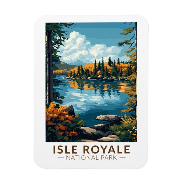 Isle Royale Nationalpark Locarno Vintag Magnet (Vertikal)