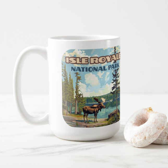 Isle Royale Nationalpark Michigan Kaffeetasse (Mit Donut)