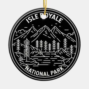 Isle Royale Nationalpark Michigan Monoline Keramik Ornament