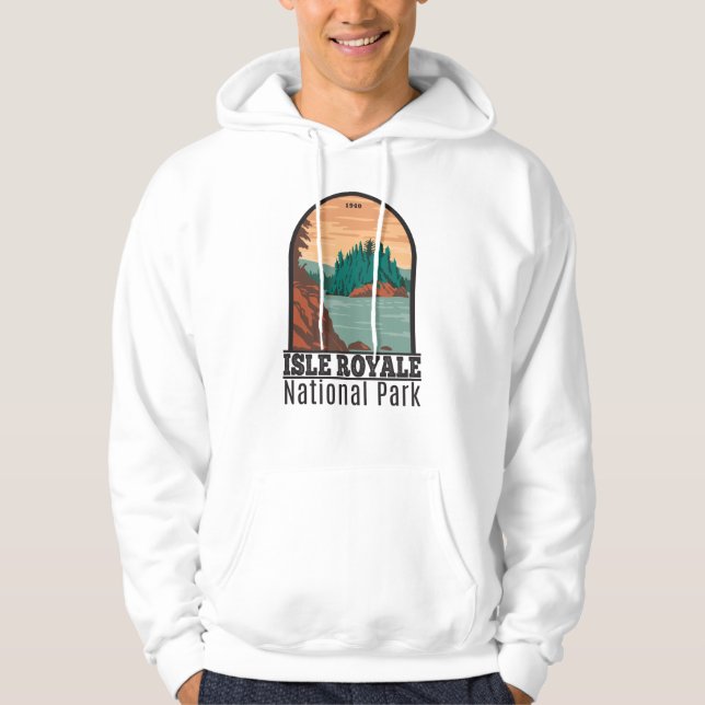 Isle Royale Nationalpark Michigan Vintag Hoodie (Vorderseite)