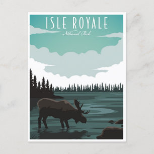 Isle Royale Nationalpark Michigan Vintage Reise Postkarte