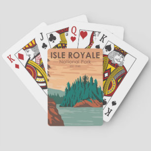 Isle Royale Nationalpark Michigan Vintage Spielkarten