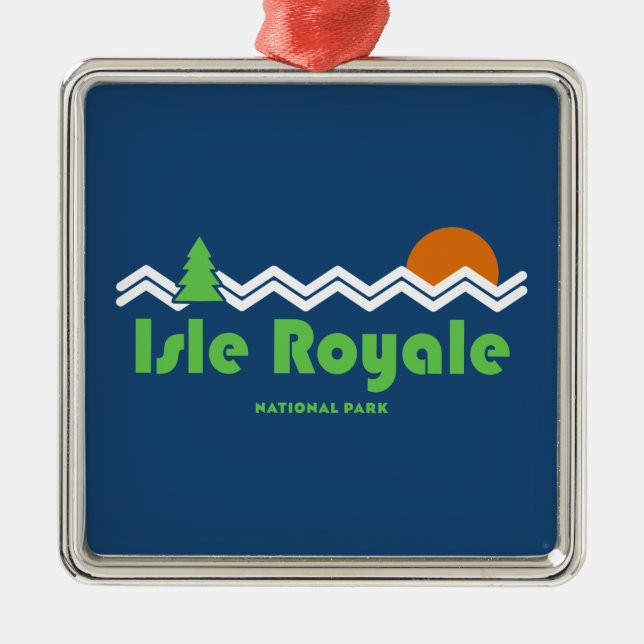 Isle Royale Nationalpark Retro Ornament Aus Metall (Vorne)