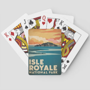 Isle Royale Nationalpark Retro Poster Spielkarten
