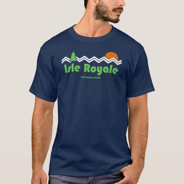 Isle Royale Nationalpark Retro T-Shirt (Vorderseite)
