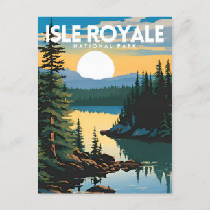 Isle Royale Nationalpark Traditionelle Reise Postkarte