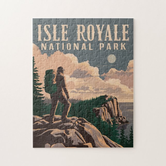 Isle Royale Nationalpark Zurpackung Reisen Art Puzzle (Vertikal)