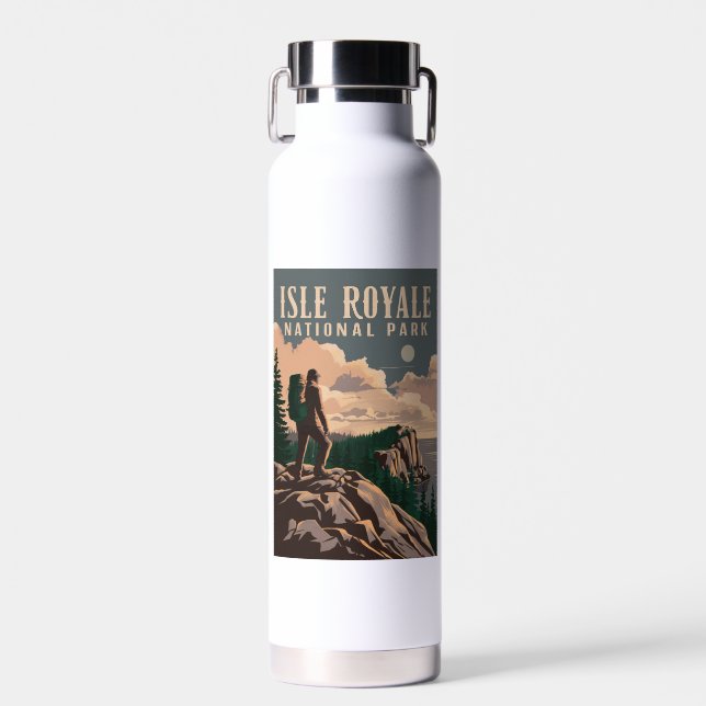 Isle Royale Nationalpark Zurpackung Reisen Art Trinkflasche (Vorne)
