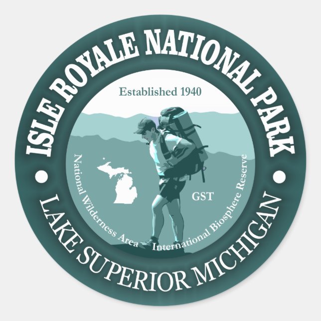 Isle Royale NP Runder Aufkleber (Vorderseite)