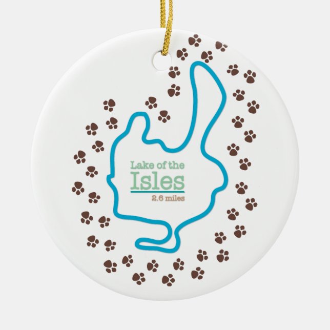 Islerhof mit Dog Paw Prints Keramikornament (Vorne)