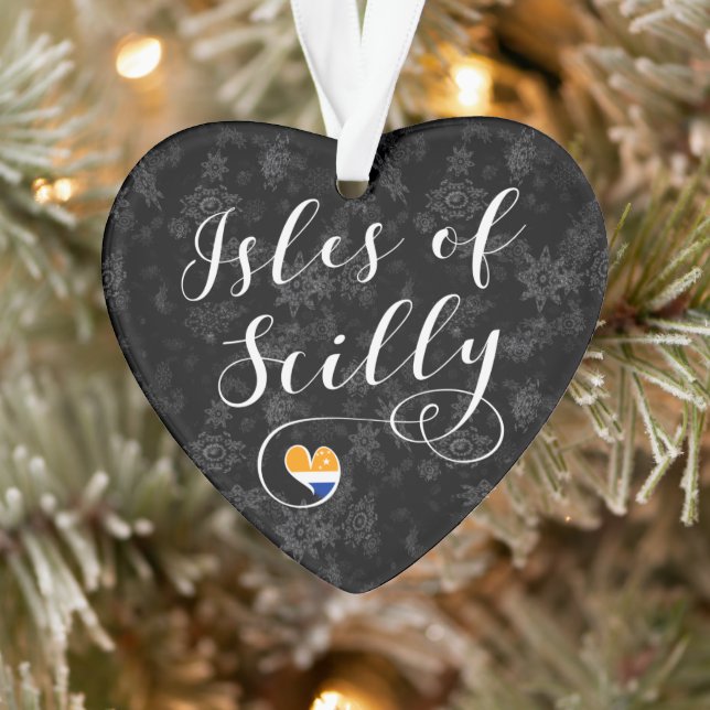 Isles of Scilly Flag Herz Ornament (Baum)