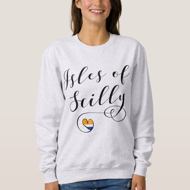 Isles of Scilly Flag Herz Sweatshirt (Vorderseite)
