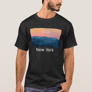 Islip New York Mountain Sonnenuntergang Heimatstad T-Shirt