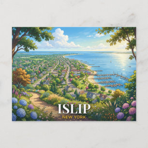 Islip New York Reise Postkarte