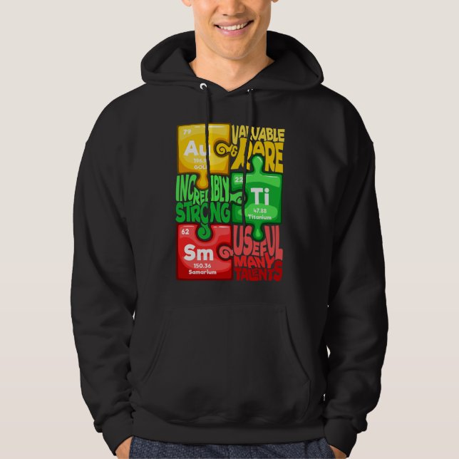 Ism Puzzle Chemistry Time Table Elements Autismus  Hoodie (Vorderseite)