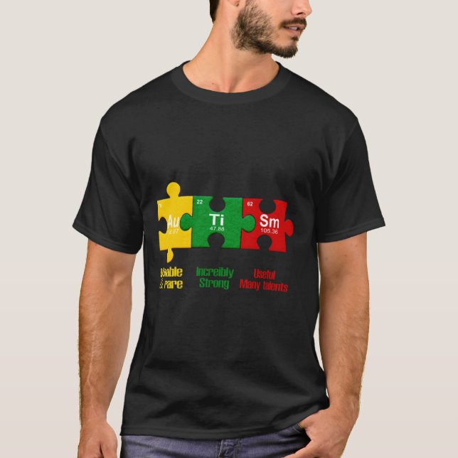 Ism Puzzle Chemistry Time Table Elements Autismus  T-Shirt (Vorderseite)