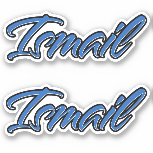 Ismail Name blue Aufkleber Sticker Stickerset (Vorderseite)
