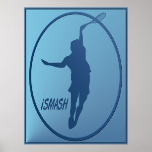 iSMASH Tennis-gerahmtes Plakat