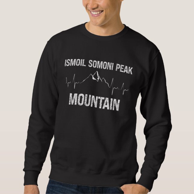 Ismoil Somoni Peak Mountain Climber Heartbeat Desi Sweatshirt (Vorderseite)