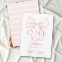 Isn't She Onederful Pink Bow Coquette 1st Birthday