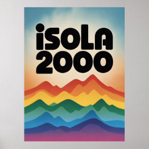 Isola 2000 Vintage Retro-Skiresort-Plakat Poster