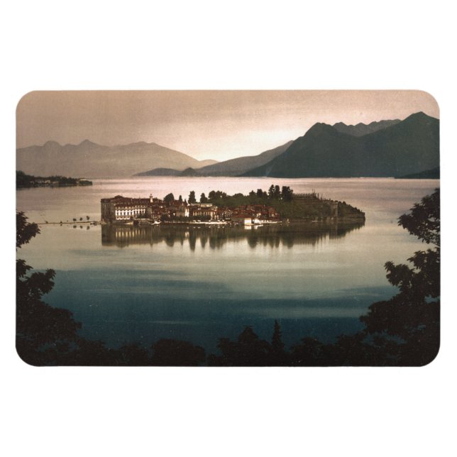 Isola Bella by Moonlight, Lago Maggiore, Italien Magnet (Horizontal)