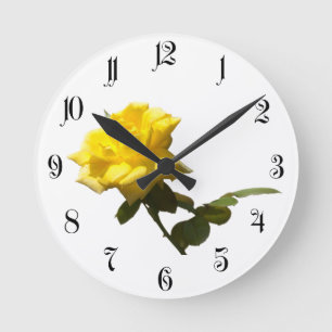 Isola Yellow rose Runde Wanduhr