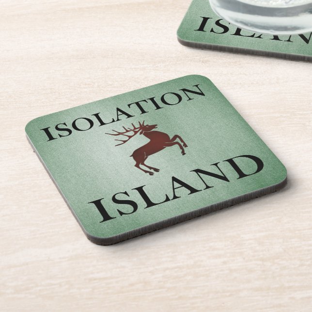 Isolation Island Hinweis Getränkeuntersetzer (Linke Seite)