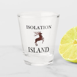 Isolation Island Hinweis Schnapsglas