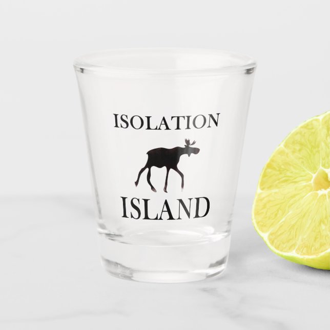 Isolation Island Hinweis Schnapsglas (Vorderseite)