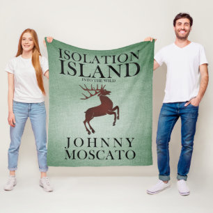 Isolation Island Hirsch Hinweis Design Fleecedecke