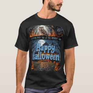 Isolde die Eule - Frohes Halloween - Blau T-Shirt
