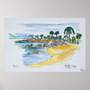 Isolella-Strand, Ajaccio Korsika, Frankreich Poster