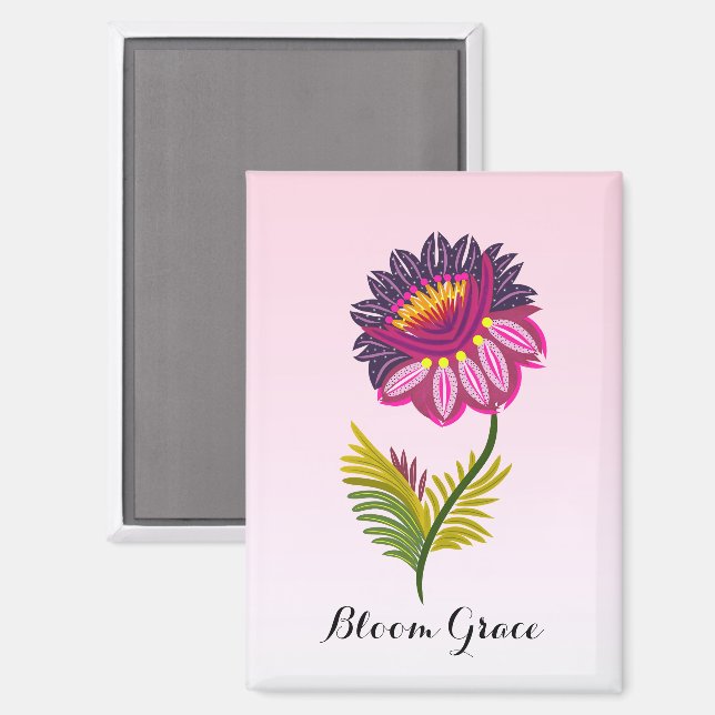 Isolierte Blume Magnet (Vorderseite/Rückseite)