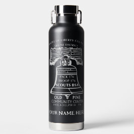Isolierte Wasserflasche - Schwarz (personalisiert) Trinkflasche