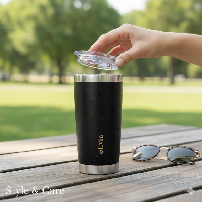 Isolierter Becher mit individuellem Markentext (Insulated Tumbler with Custom Brand Text)