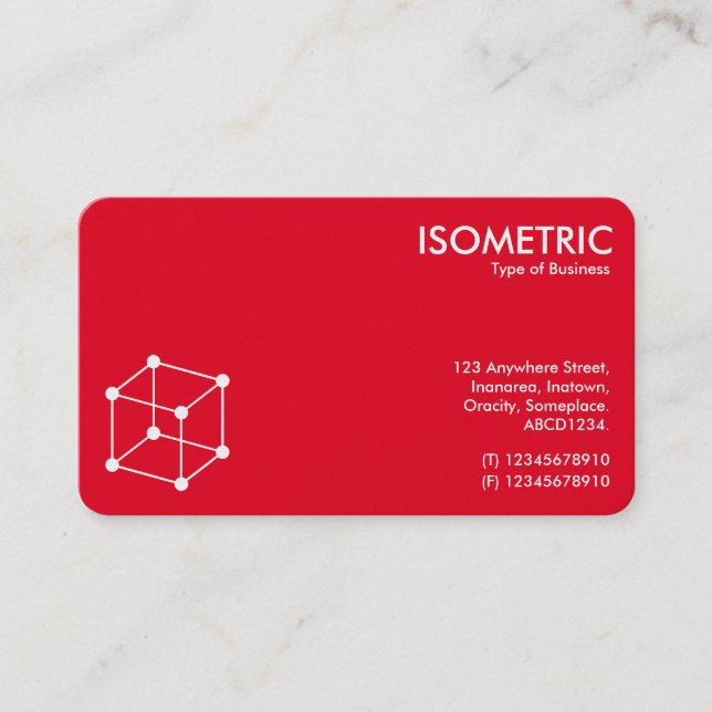 Isometric Cube Motif - Rot/Grau Visitenkarte (Vorderseite)