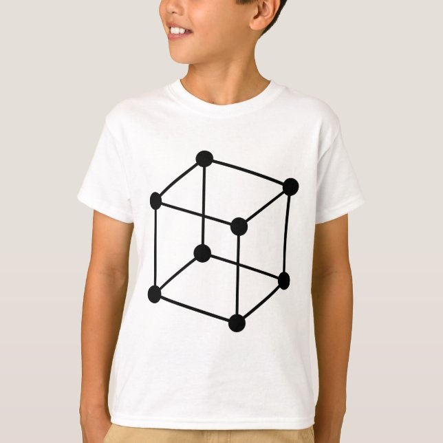 Isometric Cube Motif - Schwarz T-Shirt (Vorderseite)