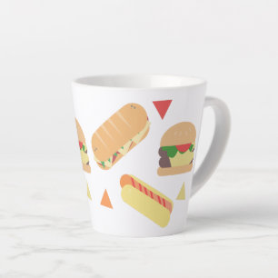 Isometric Fast Food Mix Restaurant Burger Hot Dog Milchtasse