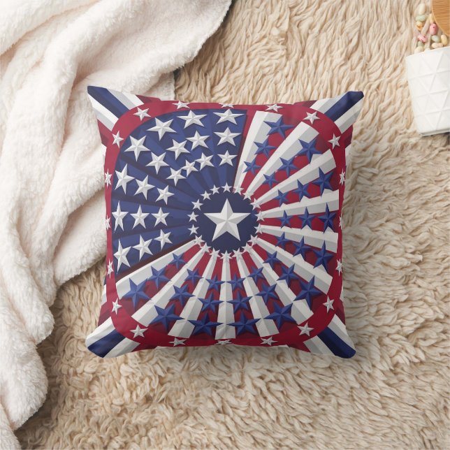 Isometric USA Flag Pattern Throw Kissen (Decke)