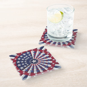 Isometric USA Flag Pattern Throw Kissen Glasuntersetzer